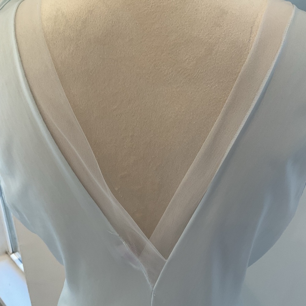 Caresse Blue and White Lace Chemise - Picture 9 of 13